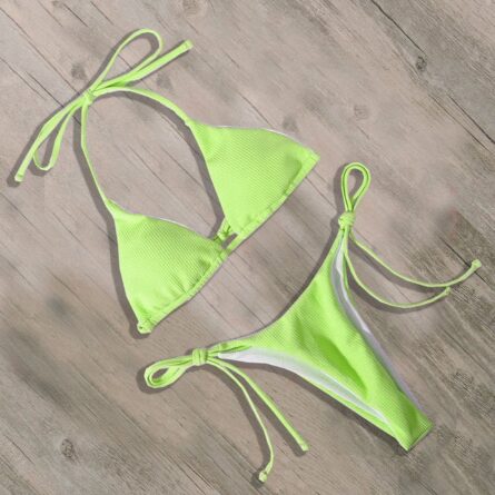Sunset Ribbed Sexy Brazilian Thong Bikini - Image 7