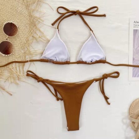 Sunset Ribbed Sexy Brazilian Thong Bikini - Image 13