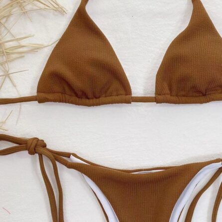 Sunset Ribbed Sexy Brazilian Thong Bikini - Image 17