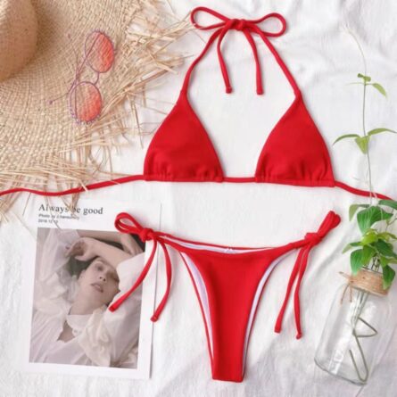 Sunset Ribbed Sexy Brazilian Thong Bikini - Image 9