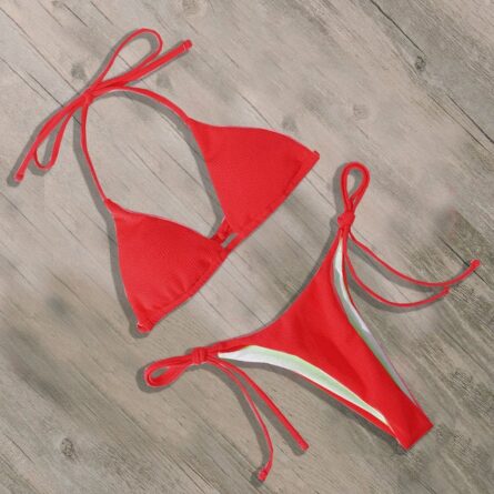 Sunset Ribbed Sexy Brazilian Thong Bikini - Image 27