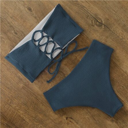 Tyra High Waist Bandeau Bikini Set – Bild 32