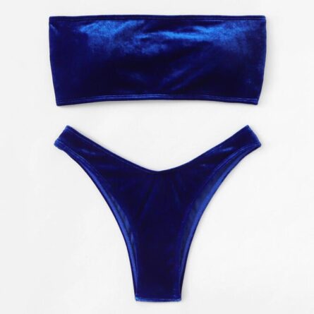 Velvet Sunset Bandeau Brazilian Bikini Red Blue - Image 5