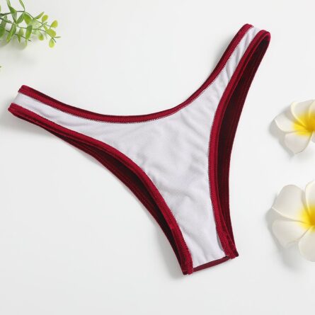 Velvet Sunset Bandeau Brazilian Bikini Red Blue - Image 4