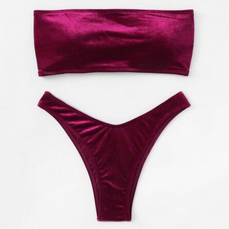 Velvet Sunset Bandeau Brazilian Bikini Red Blue - Image 7