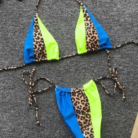 Gisele Super Hot Leopard Print Triangle Brazilian Bikini