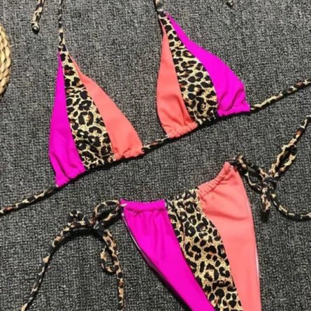 Gisele Super Hot Leopard Print Triangle Brazilian Bikini - Image 12