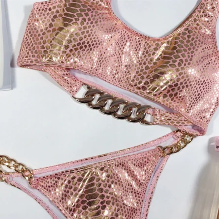 Underboob Bikini with Chain Detail - Image 20