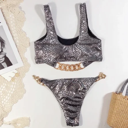 Underboob Bikini with Chain Detail - Image 18