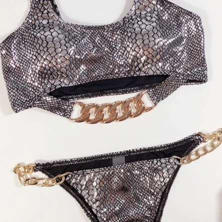 Underboob Bikini with Chain Detail - Image 17