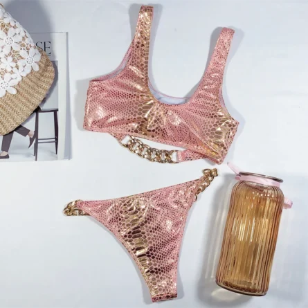 Underboob Bikini with Chain Detail - Image 21