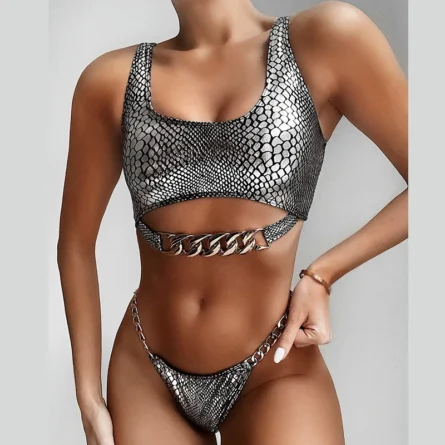 Underboob Bikini with Chain Detail - Image 7