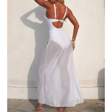 Deep Curve Push-Up One-Piece Swimsuit with Metal Ring Detail - Image 4