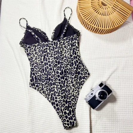 Ruffled Cutout One-Piece Swimsuit with Tie Detail - Image 12