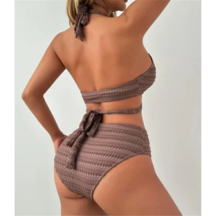 Woven Halter Design High-Waisted Bikini Set – Bild 6