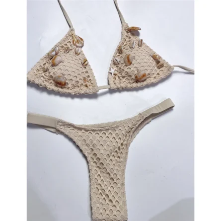 Seashell Memories Crocheted Micro Thong Bikini - Image 2