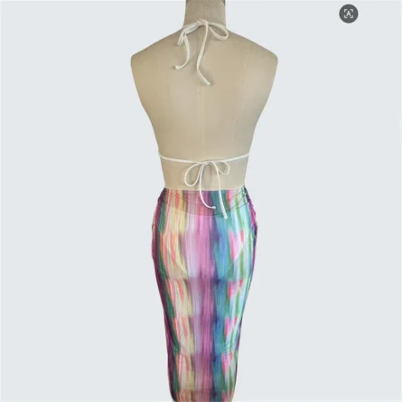 Beach Days and Sarong Fun 3 Piece Bikini Set with Skirt - Image 9