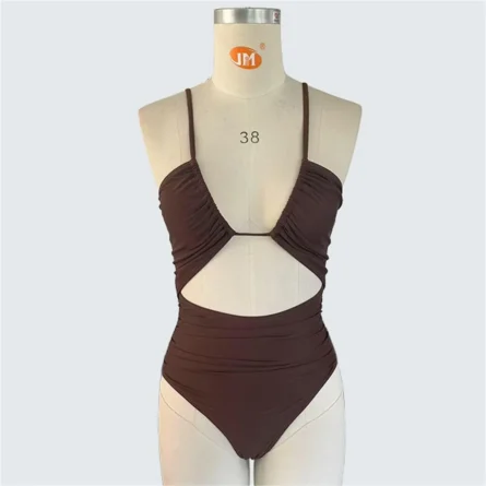 Sunlit Days and Breezy Waves High-Waist Cutout Swimsuit