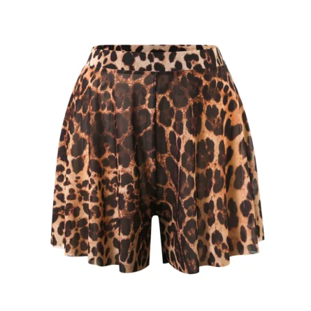 Leopard Long Sleeve Swimsuit with Matching Shorts - Image 6