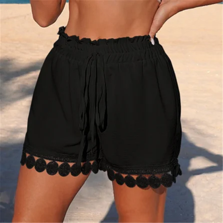Ruffled Beach Shorts with Lace Trim - Image 9