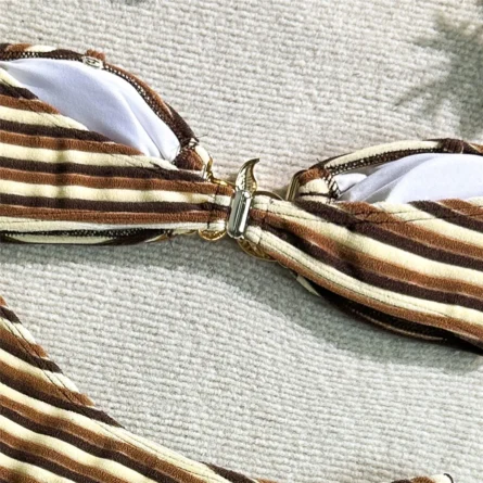 Starfish-Embellished Striped Bikini Set - Image 16