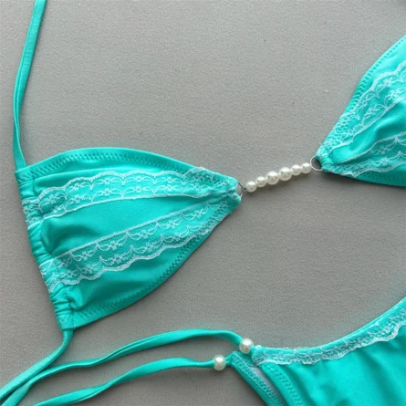 Pearl Dreams Soft Pearl Lace Micro Bikini Set - Image 4