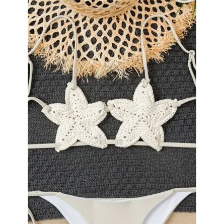 Stellar Boho Star Crochet Bikini Set Beige – Sunset And Swim