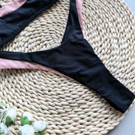 Chic Contrasts of Sunlight and Shade Brazilian Bikini Set - Image 6