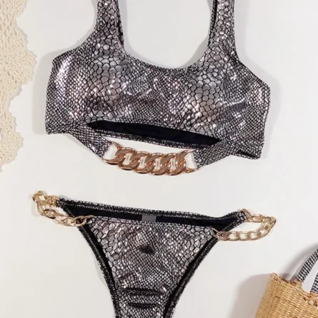 Underboob Bikini with Chain Detail - Image 15