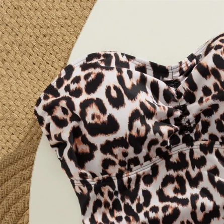Leopard Bandeau Tankini Effortless Beach Elegance - Image 10