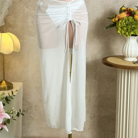 Mykonos Sunset Bikini Set with Sheer Cover-Up Skirt - Image 11