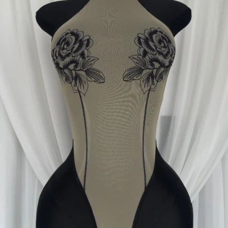 Shadow Rose Mesh See Through Thong Swimsuit - Image 13