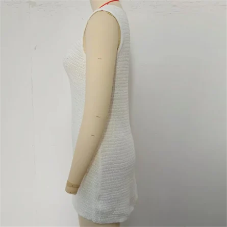 Crochet Beach Cover Up Dress with Shell Accent - Image 16