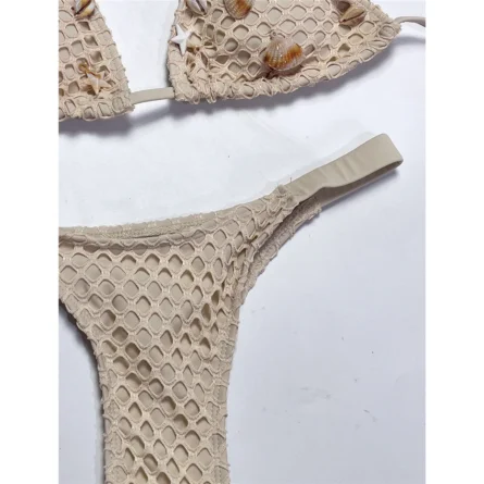 Seashell Memories Crocheted Micro Thong Bikini - Image 4