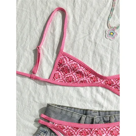 Stay Until Sunrise: Flower Underboob Bikini for Chill Beach Vibes - Image 8