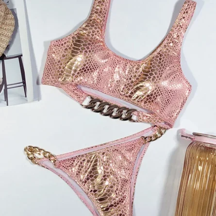 Underboob Bikini with Chain Detail - Image 14