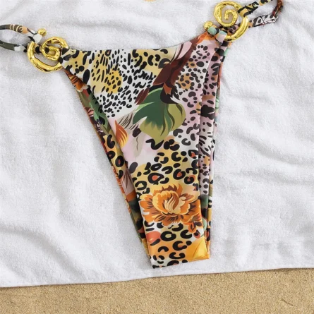 Tropical Getaway Leopard Print Bikini Set - Image 5