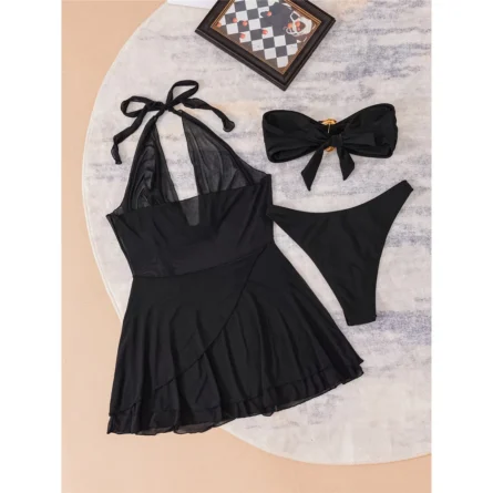 Elegance Bound Bandeau Bikini Three-piece Set - Image 5