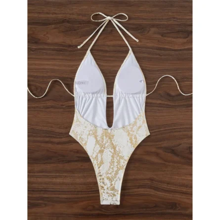 Palm Royale Gold Plunge One-Piece Swimsuit - Image 12