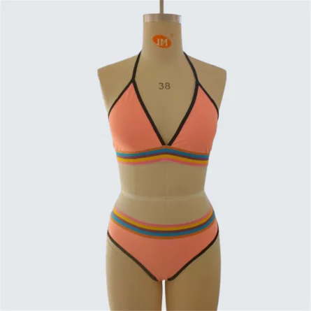 Meet Me at Sunset Colorful Triangle Bikini Set - Image 8
