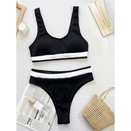 Weekend Retreat High Waist Ribbed Bikini - Image 13