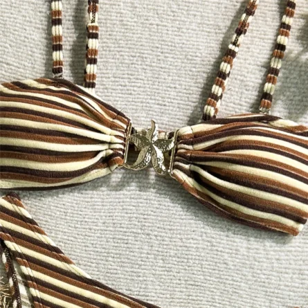 Starfish-Embellished Striped Bikini Set - Image 15