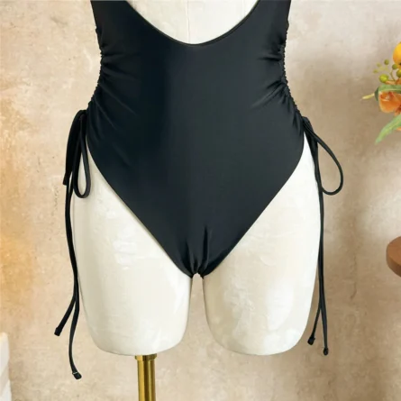 Cutout Swimsuit with Gold Accent and Adjustable Ties - Image 14