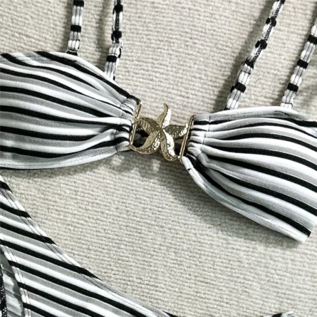 Starfish-Embellished Striped Bikini Set - Image 21