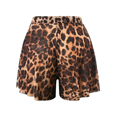 Leopard Long Sleeve Swimsuit with Matching Shorts - Image 7