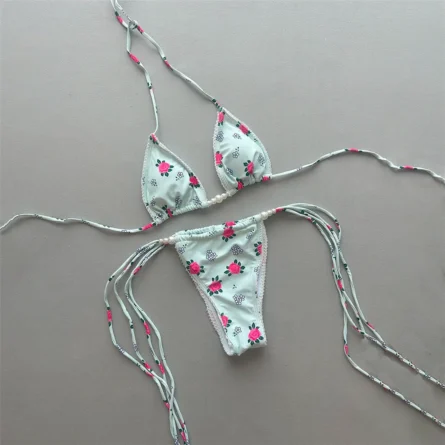 Sweet Floral Strings Micro Bikini - Image 2