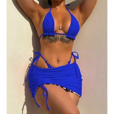 Two Unique Looks in One Bikini Reversible 3 Piece Set with Ruffle Detail - Image 24