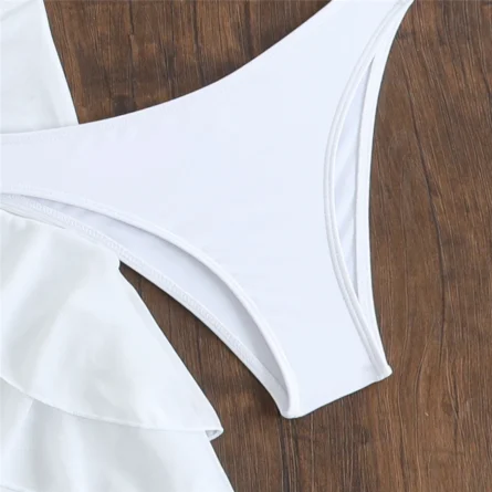 Halter Swim Dress with Ruffled Skirt Detail - Image 11