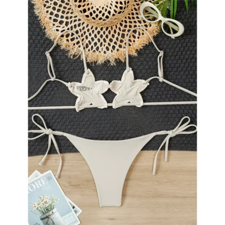 Stellar Boho Star Crochet Bikini Set Beige – Sunset And Swim