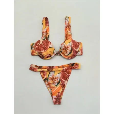 Tropical Escape Pomegranate Padded Bikini Set - Image 2